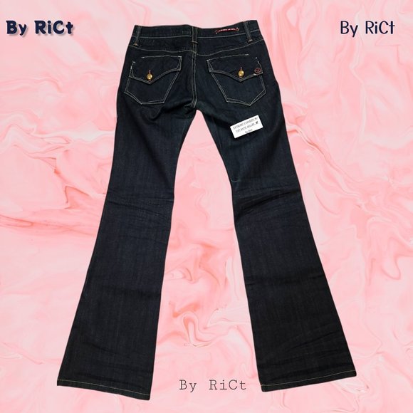 Vigoss Bootcut Women's Jeans Size 28x33 Stretch Blue Denim Flap Pockets Low Rise - Picture 9 of 12